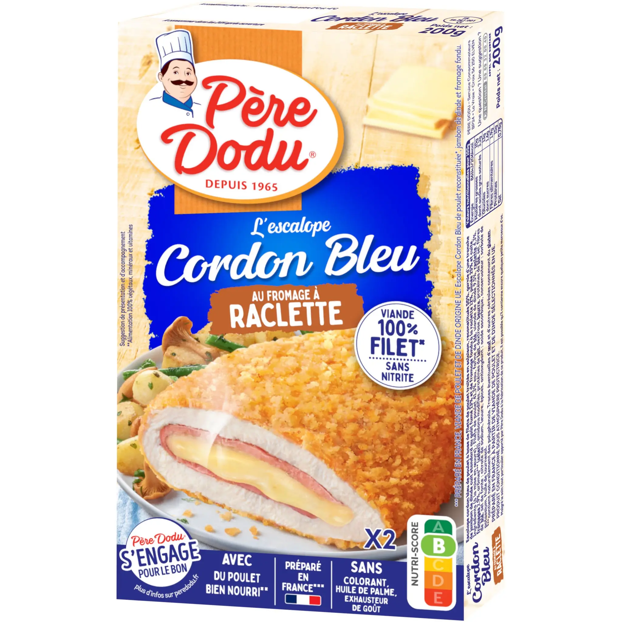 PERE DODU Cordon bleu au fromage à raclette
