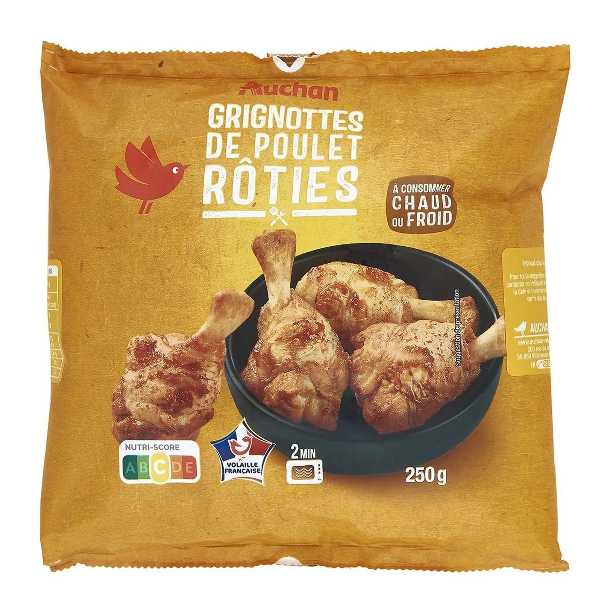 AUCHAN Grignottes de poulet rôties
