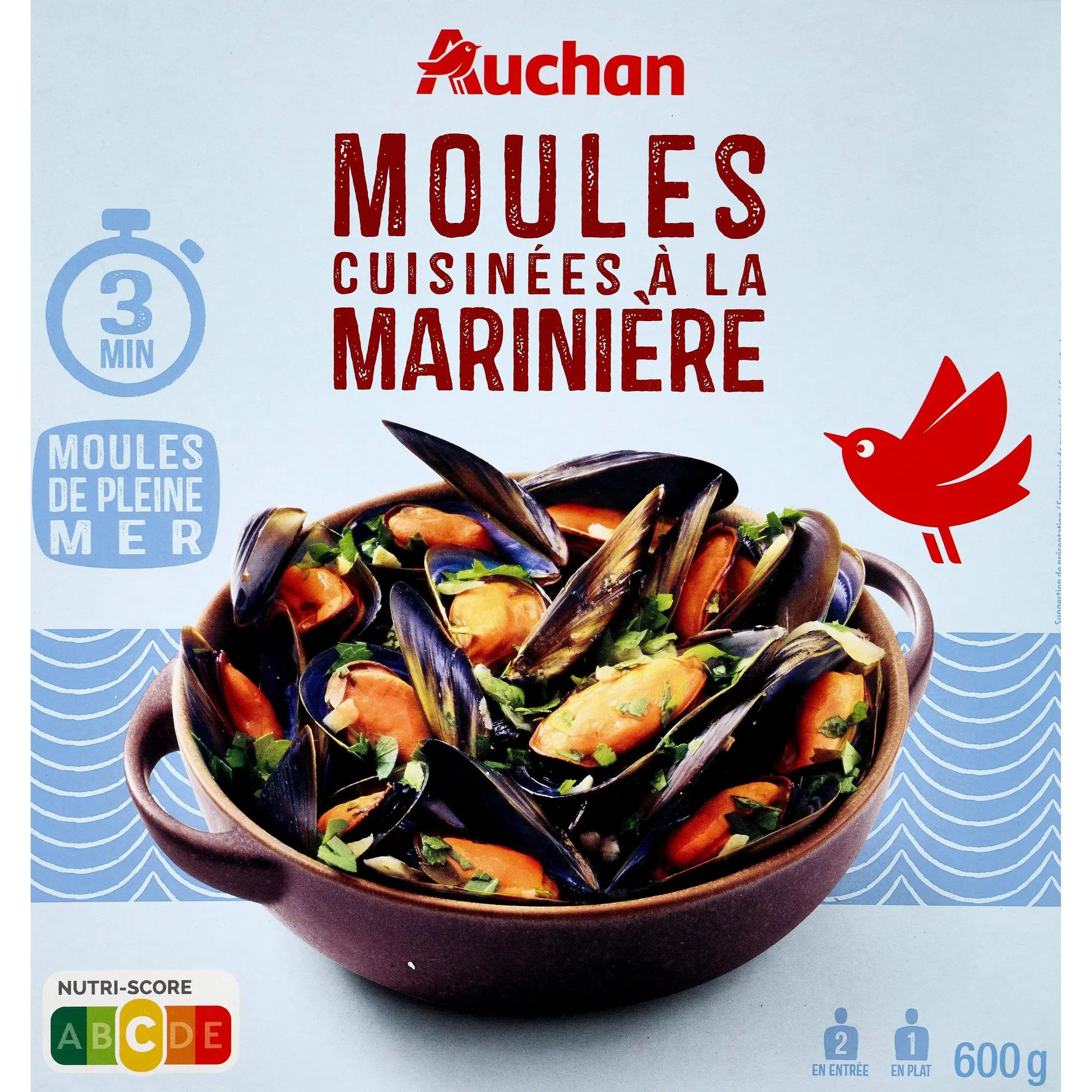 AUCHAN Moules cuisinées à la marinière
