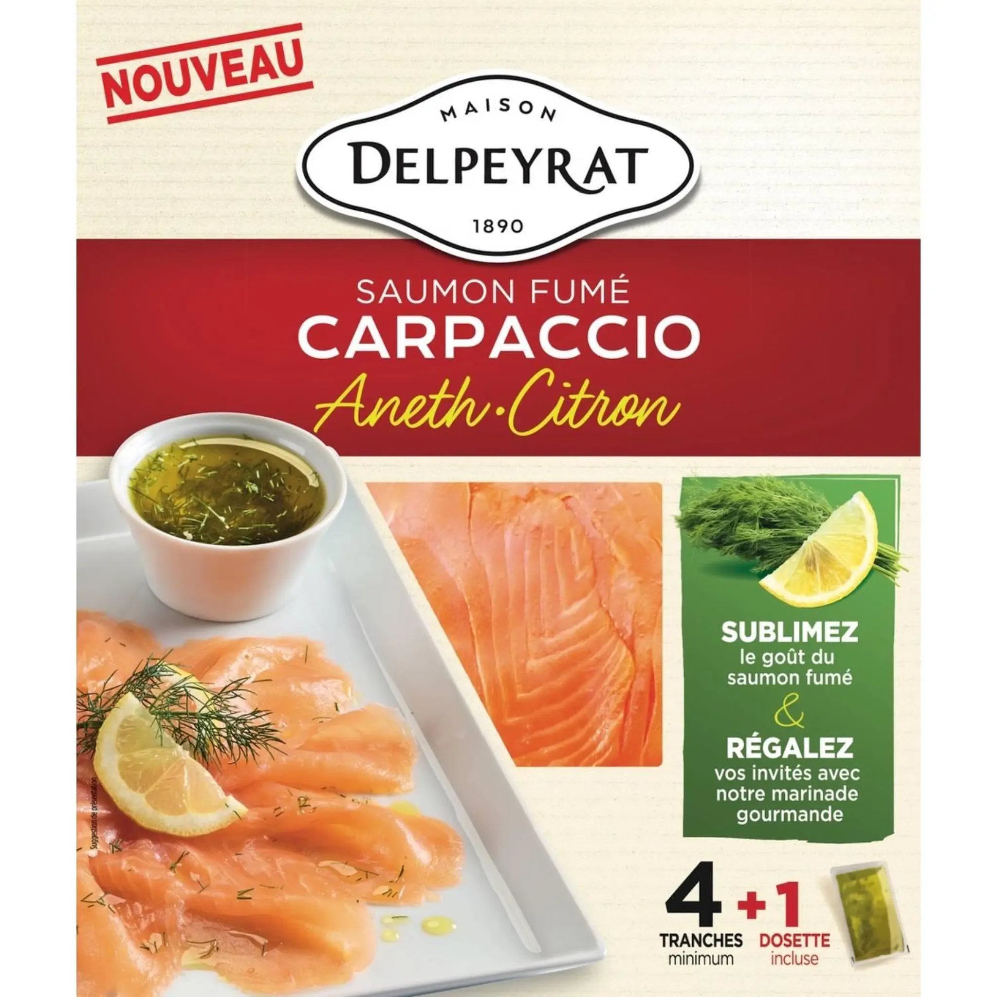 DELPEYRAT Saumon fumé carpaccio aneth et citron
