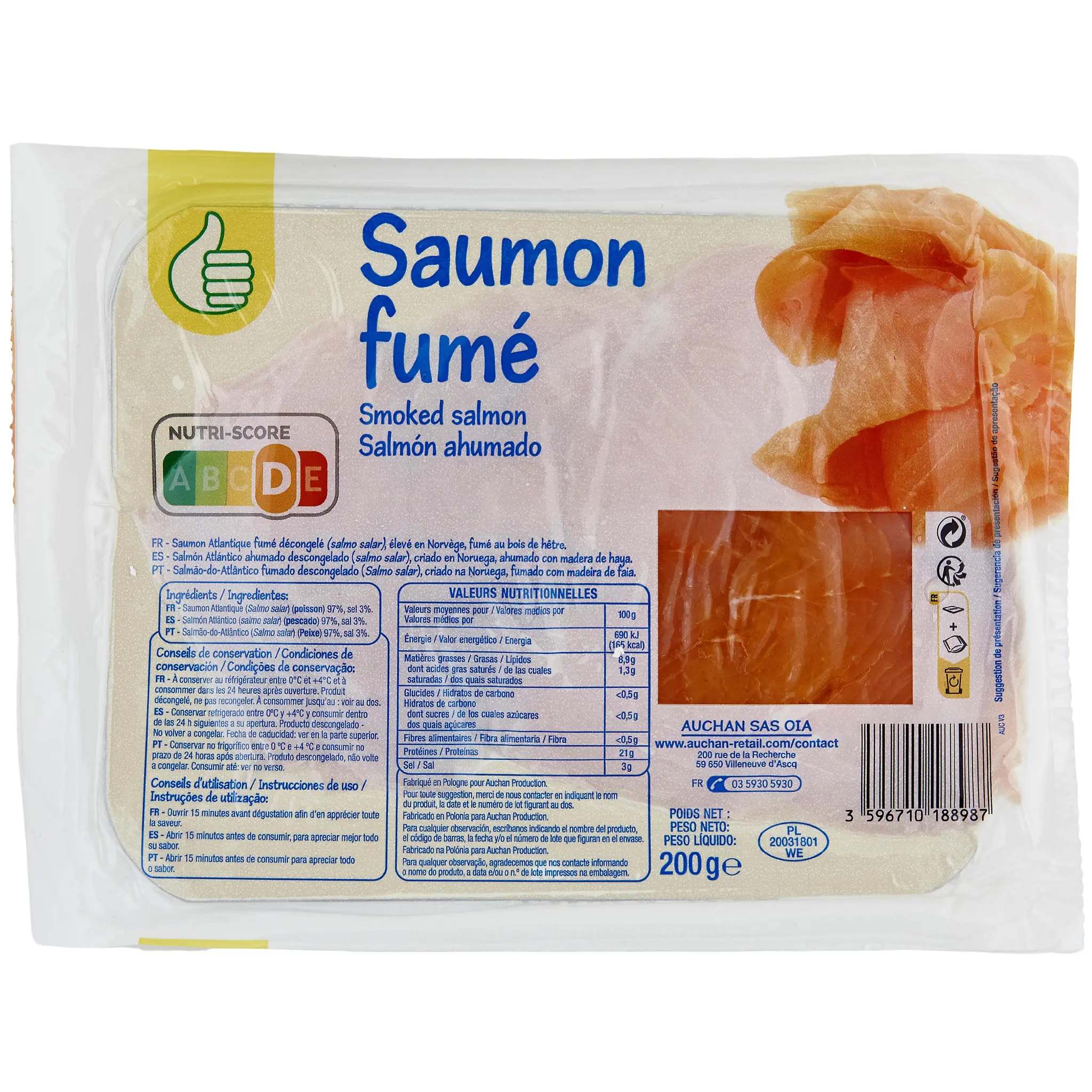 POUCE Saumon fumé de l'Atlantique