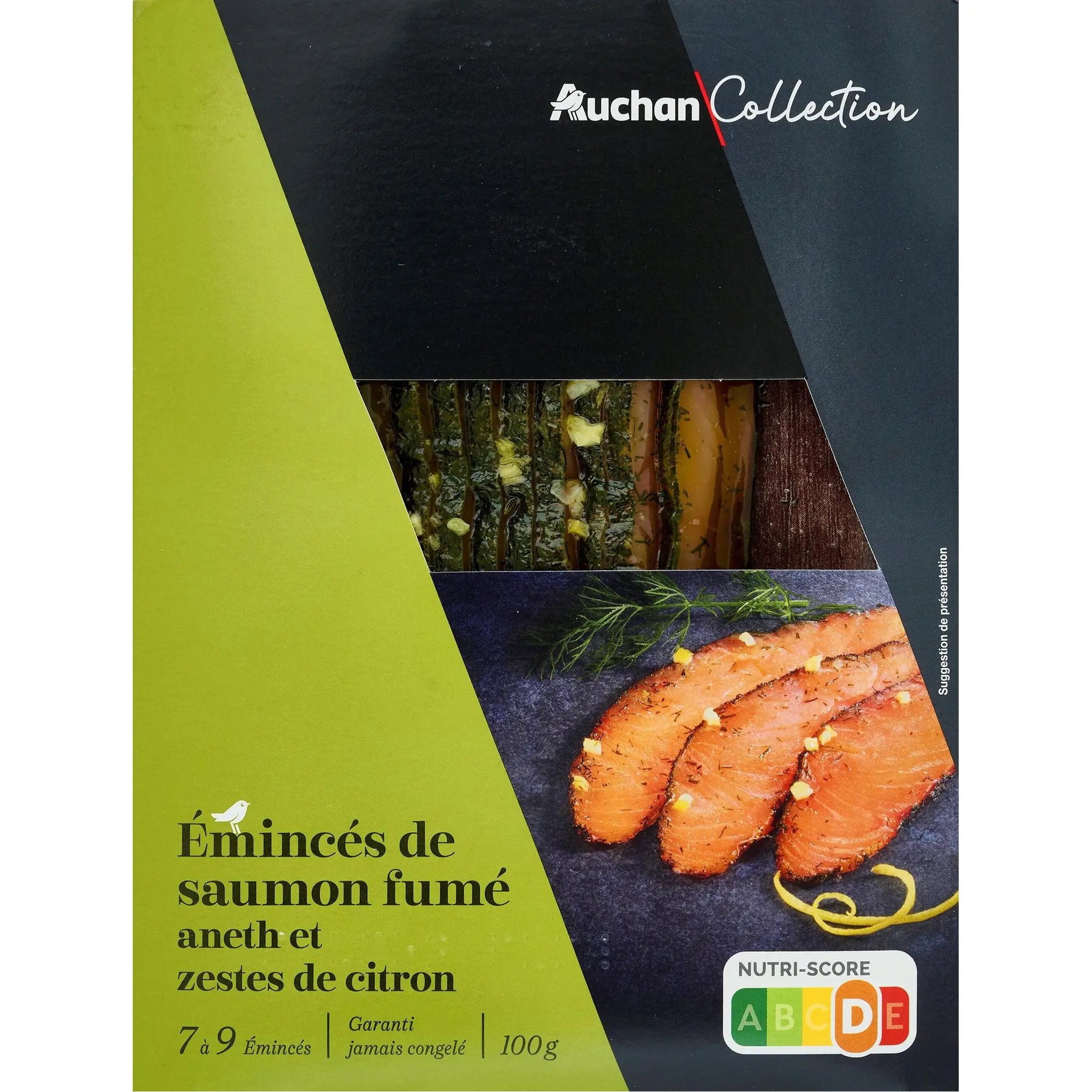AUCHAN COLLECTION Émincés de saumon fumé aneth et zestes de citron