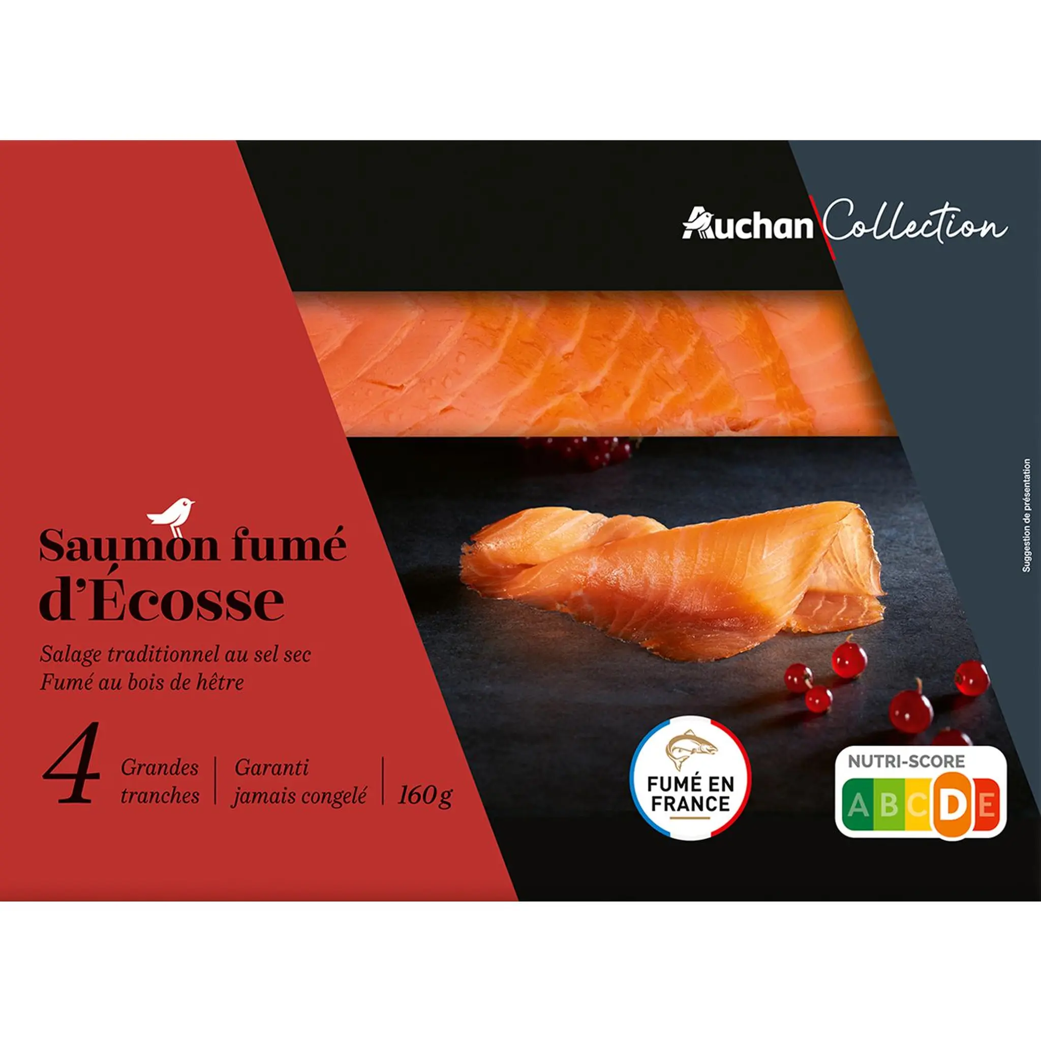 AUCHAN COLLECTION CULTIVONS LE BON Saumon fumé d'Ecosse au bois de hêtre