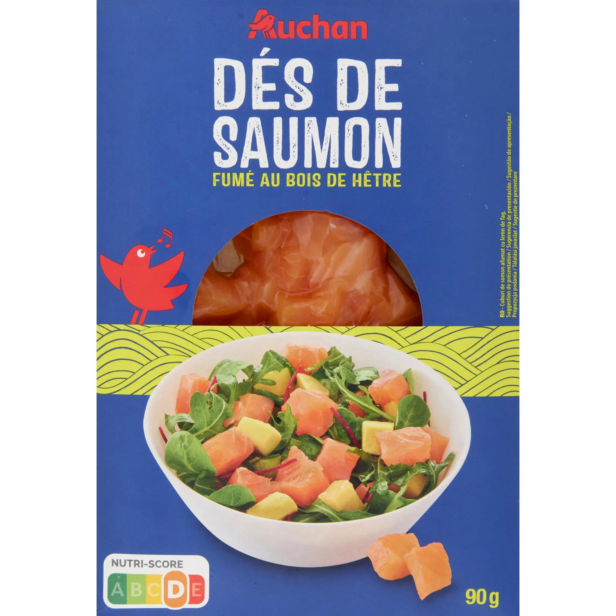 AUCHAN Dés de saumon fumé au bois de hêtre