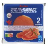 AUCHAN Saumon rouge sauvage du Pacifique fumé au bois de hêtre