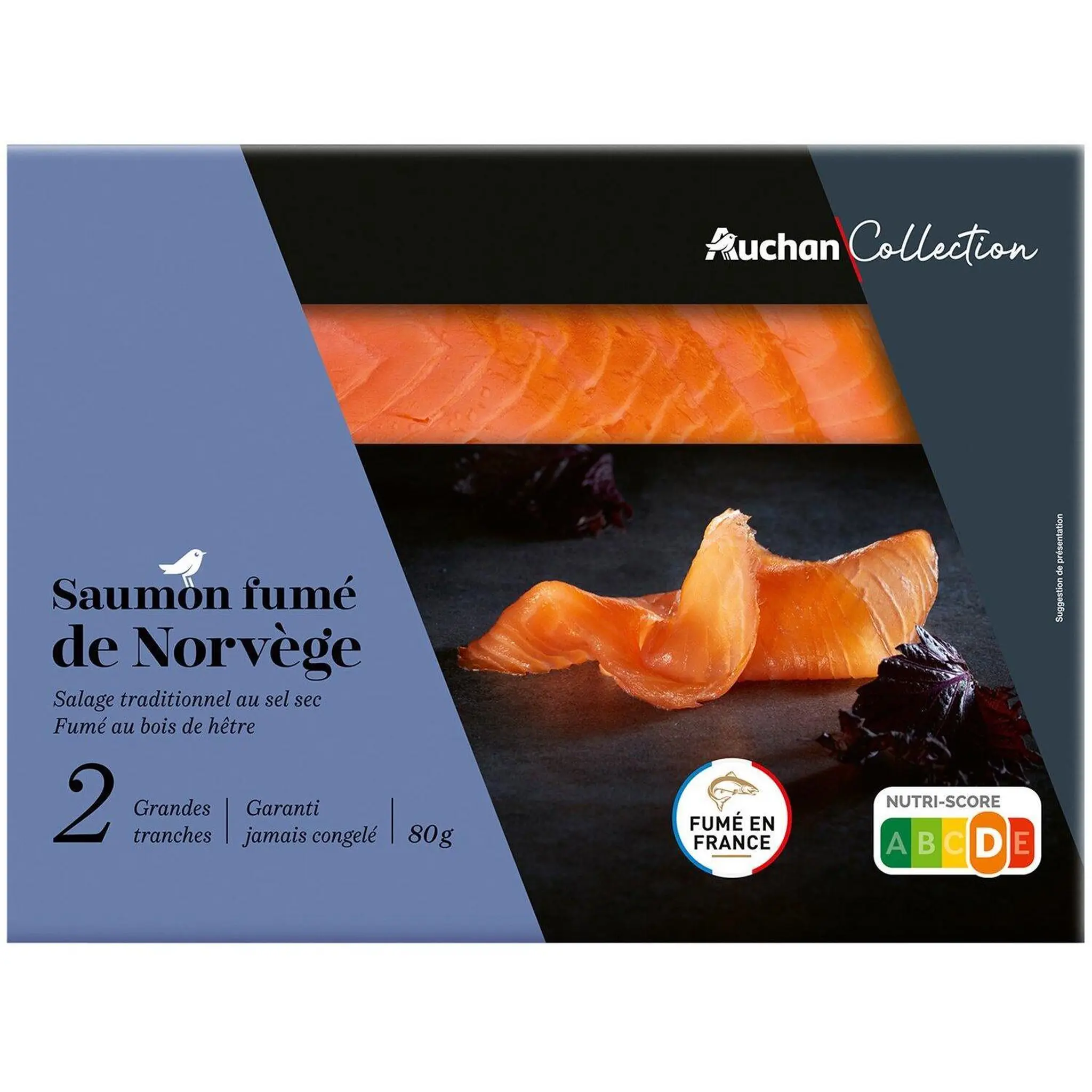 AUCHAN COLLECTION CULTIVONS LE BON Saumon fumé de Norvège