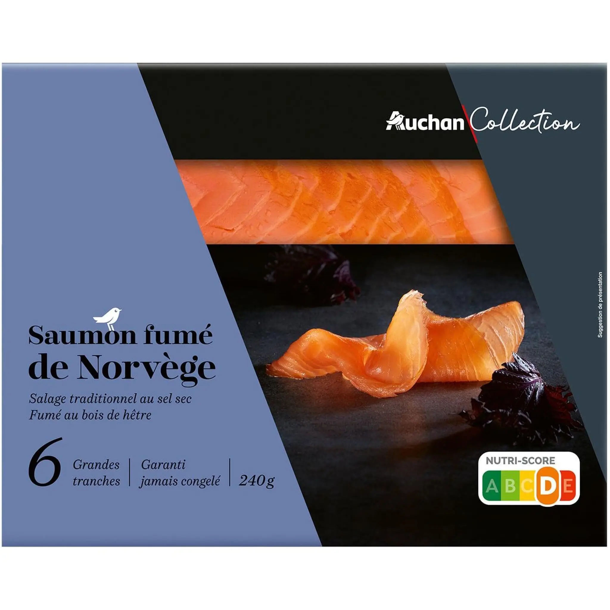 AUCHAN COLLECTION CULTIVONS LE BON Saumon fumé de Norvège au bois de hêtre