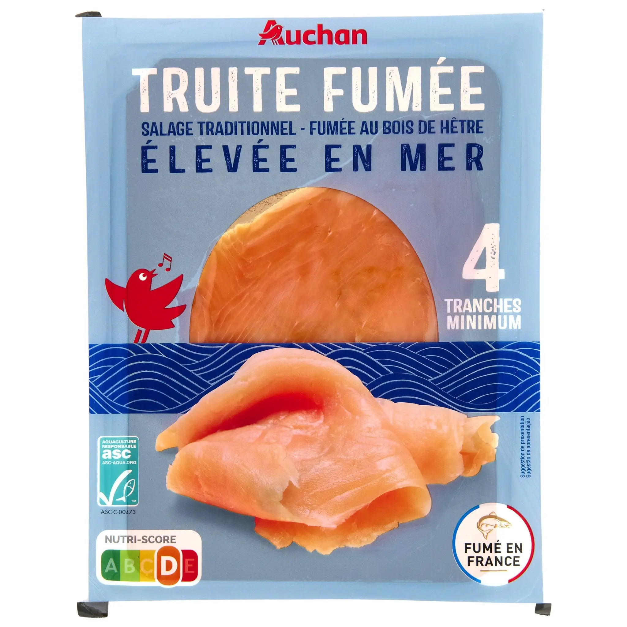 AUCHAN Truite fumée élevée en mer