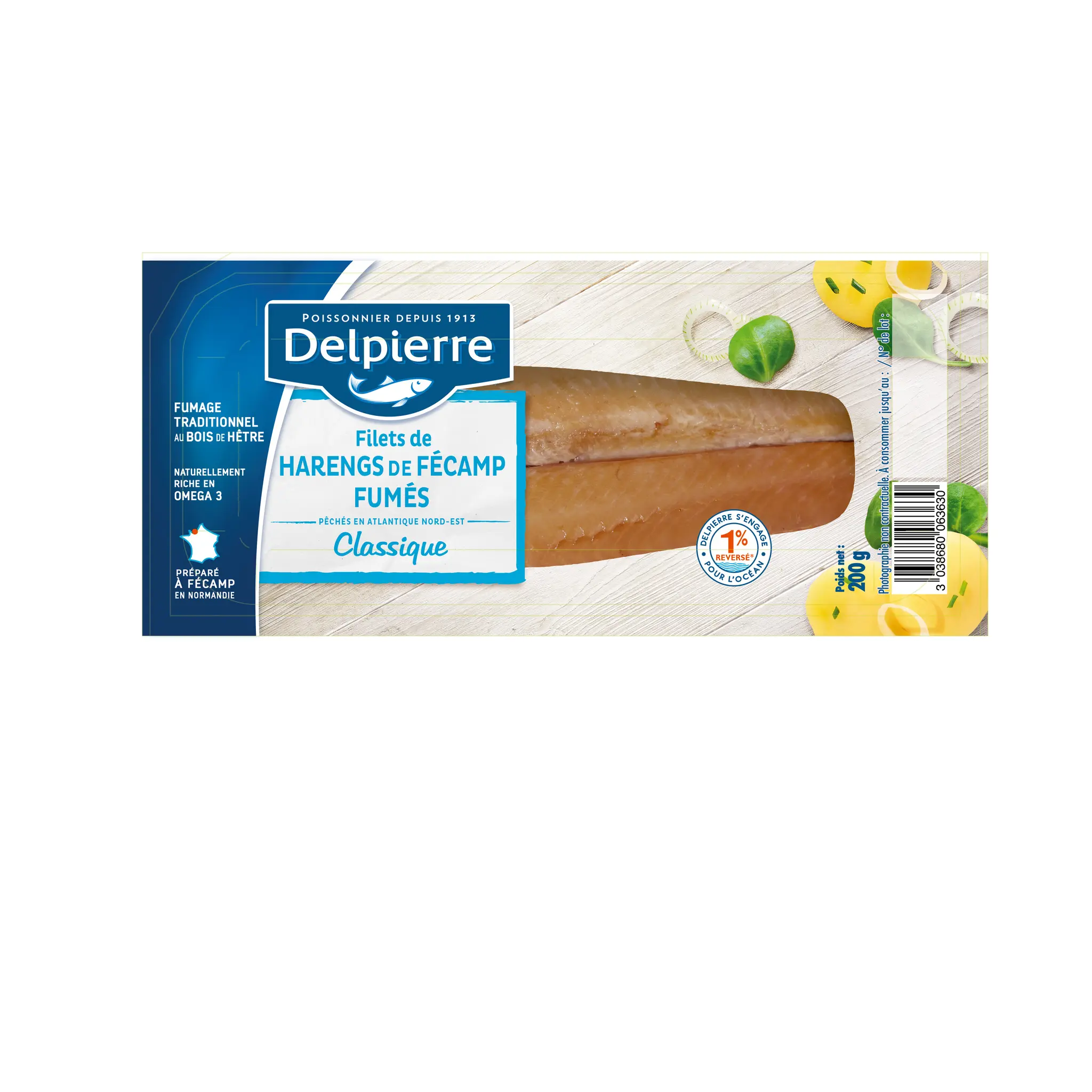 DELPIERRE Filet de hareng fumé classique doux