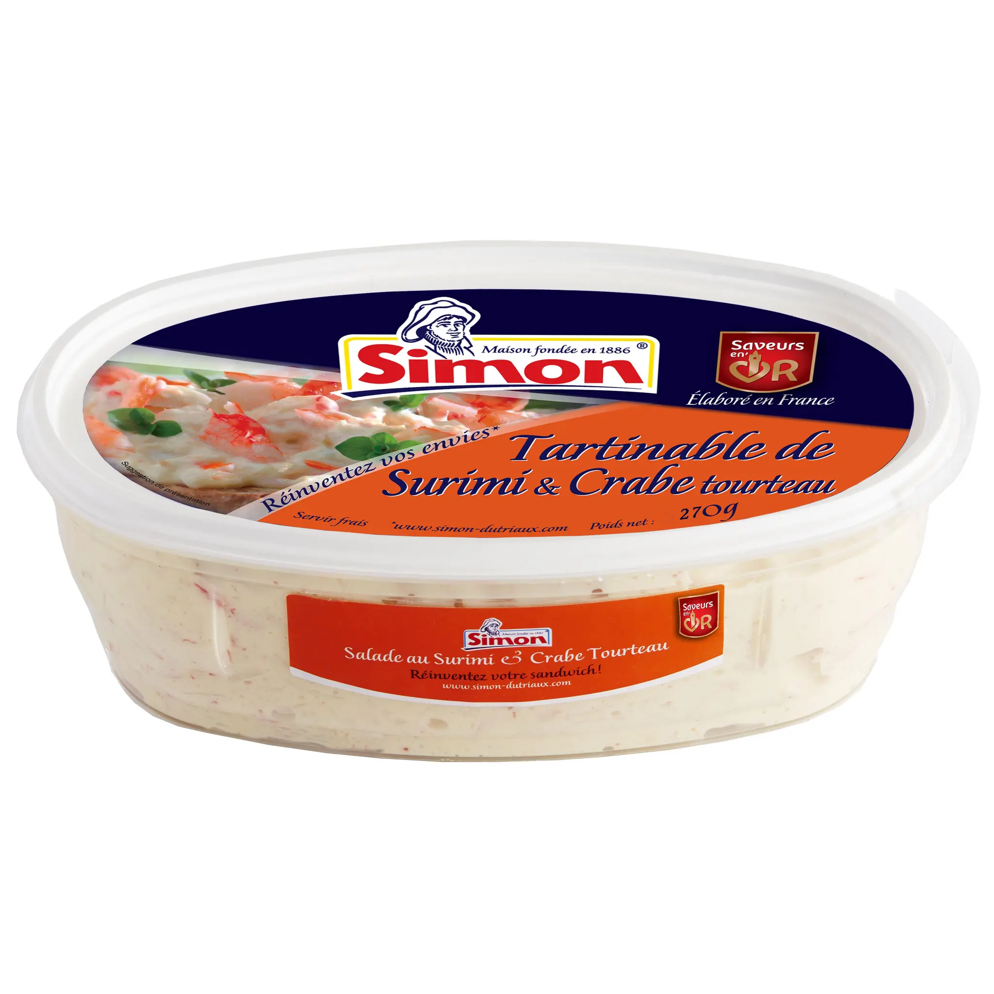 SIMON Tartinable de surimi et crabe tourteau
