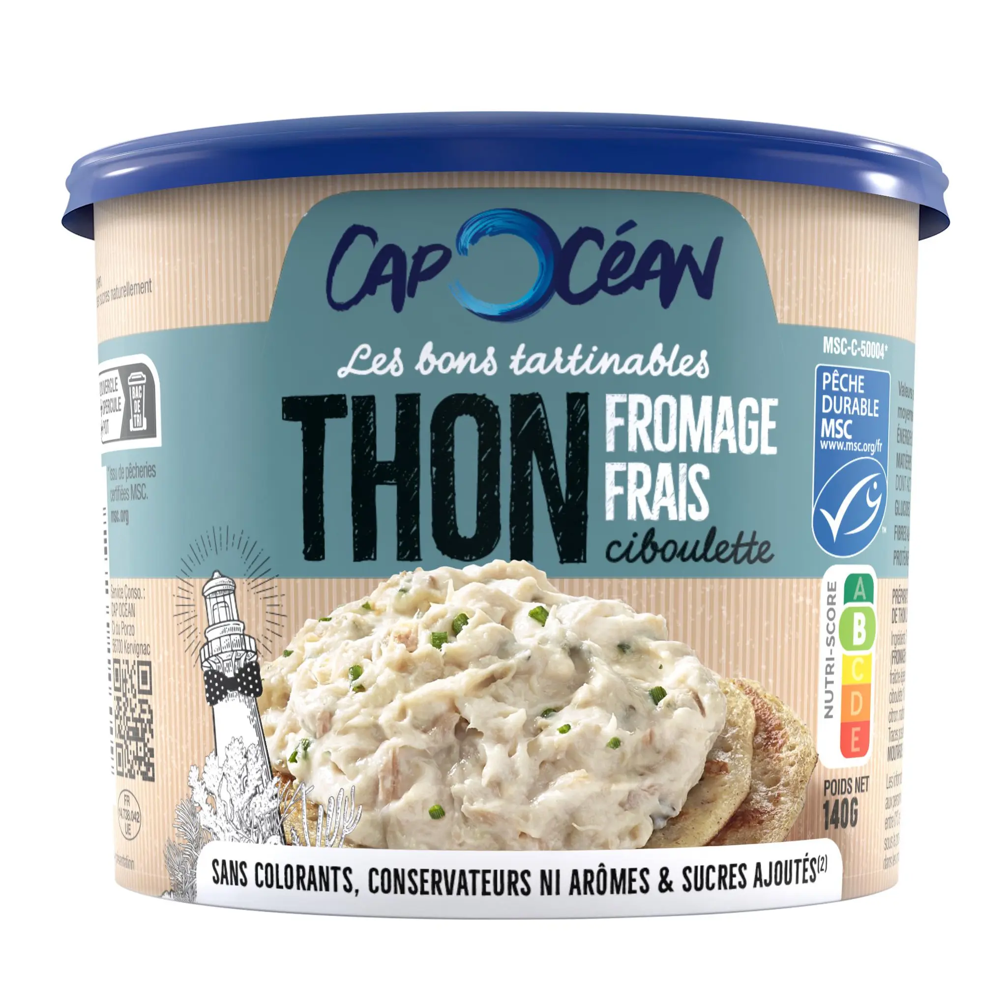 CAP OCEAN Rillettes de thon au fromage frais et ciboulette MSC