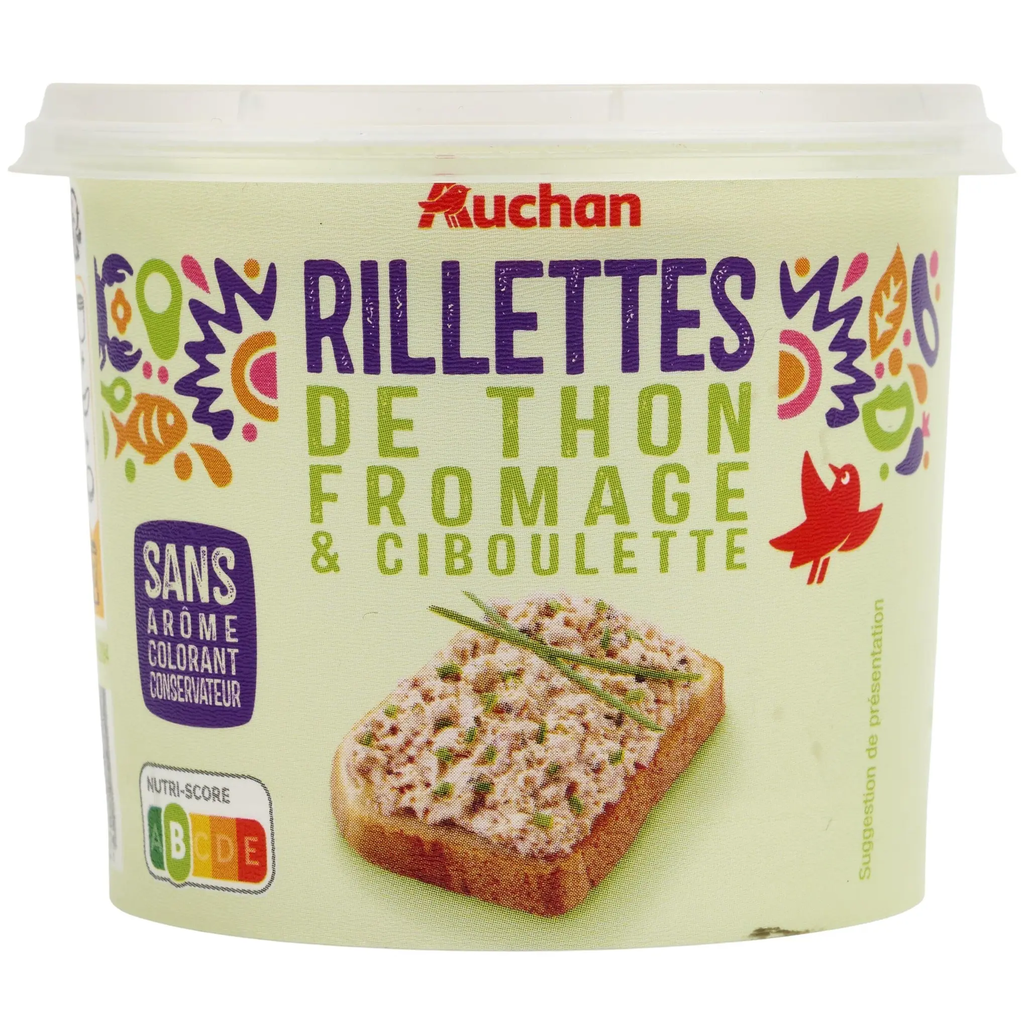 AUCHAN Rillettes de thon au fromage frais et ciboulette