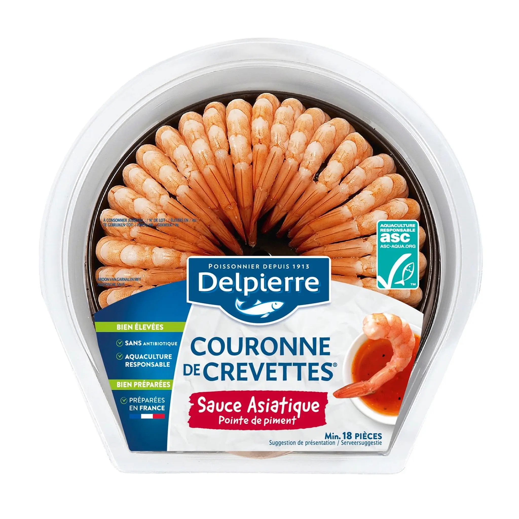 DELPIERRE Couronne de crevettes sauce asiatique