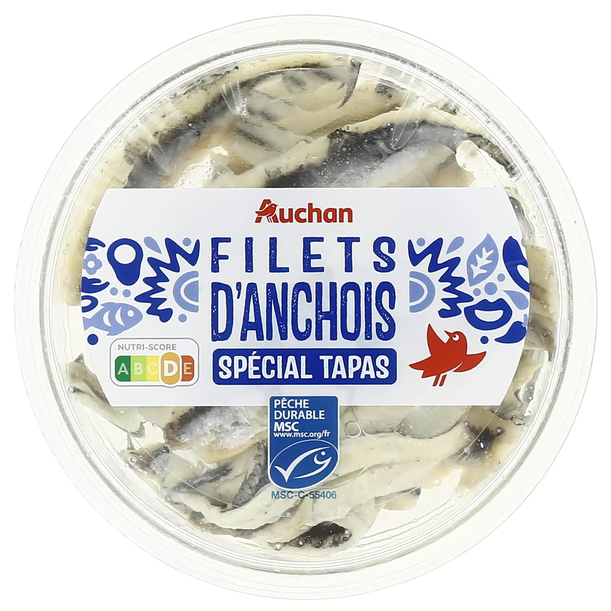 AUCHAN Filets d'anchois spécial tapas MSC