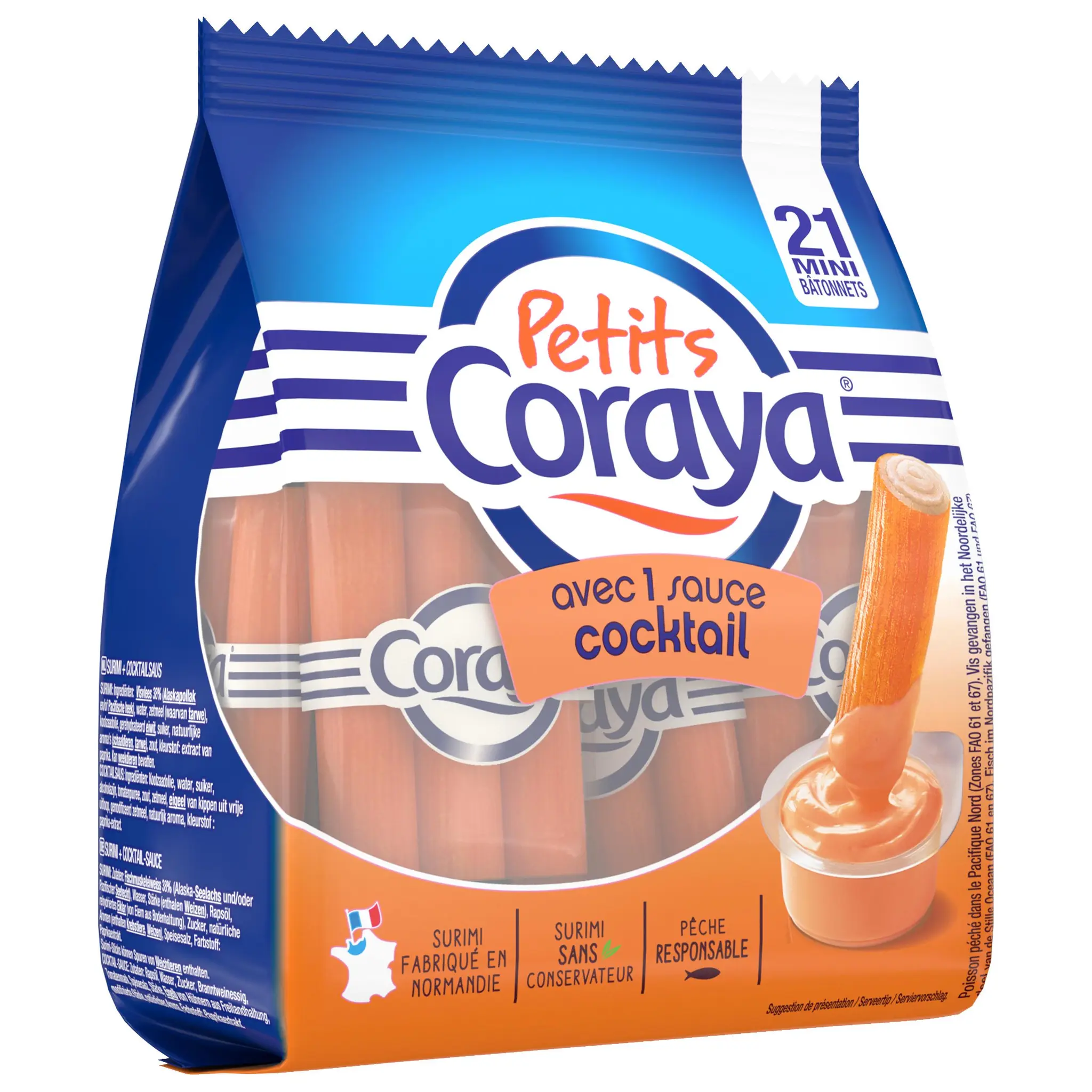 CORAYA Bâtonnets de surimi sauce cocktail