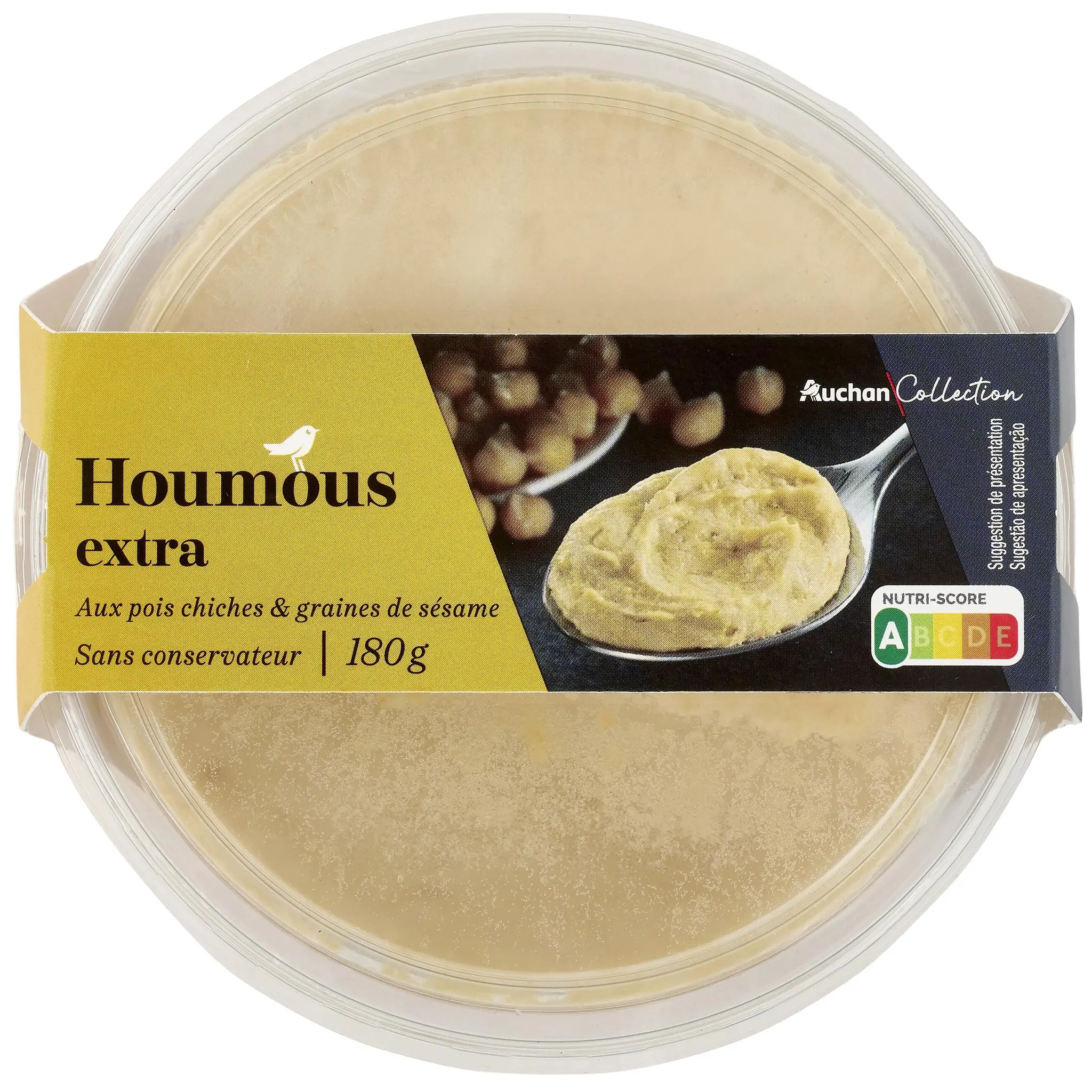 AUCHAN COLLECTION Houmous pois chiche et graine de sésame