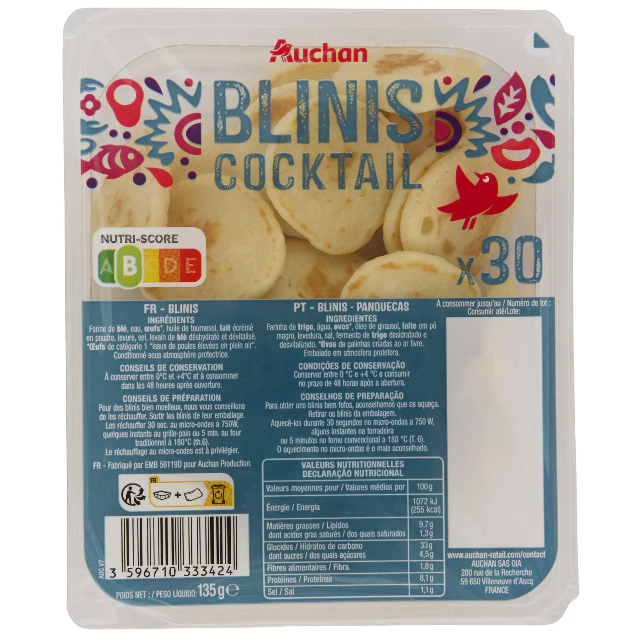 AUCHAN Blinis cocktail