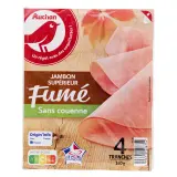 AUCHAN Jambon supérieur fumé
