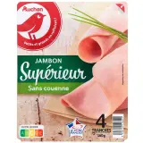AUCHAN Jambon supérieur sans couenne