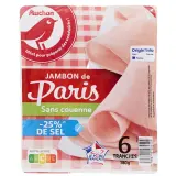 AUCHAN Jambon de Paris réduit en sel