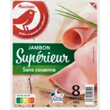 AUCHAN Jambon supérieur sans couenne