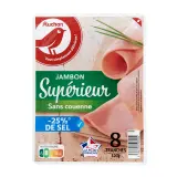 AUCHAN Jambon supérieur réduit en sel