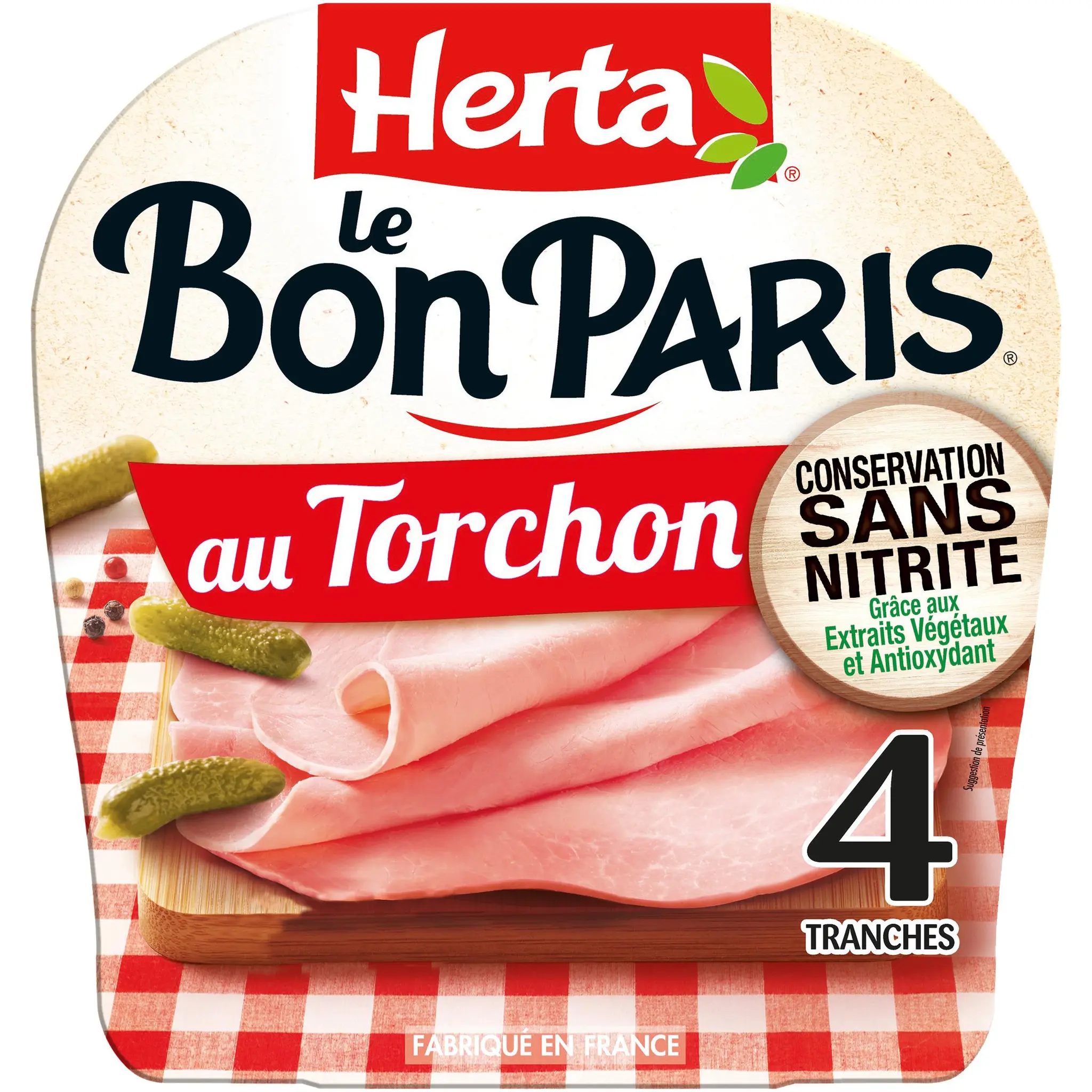HERTA Le Bon Paris Jambon cuit au torchon sans nitrite