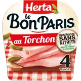 HERTA Le Bon Paris Jambon cuit au torchon sans nitrite