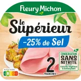 FLEURY MICHON Jambon le supérieur sans couenne réduit en sel sans nitrite