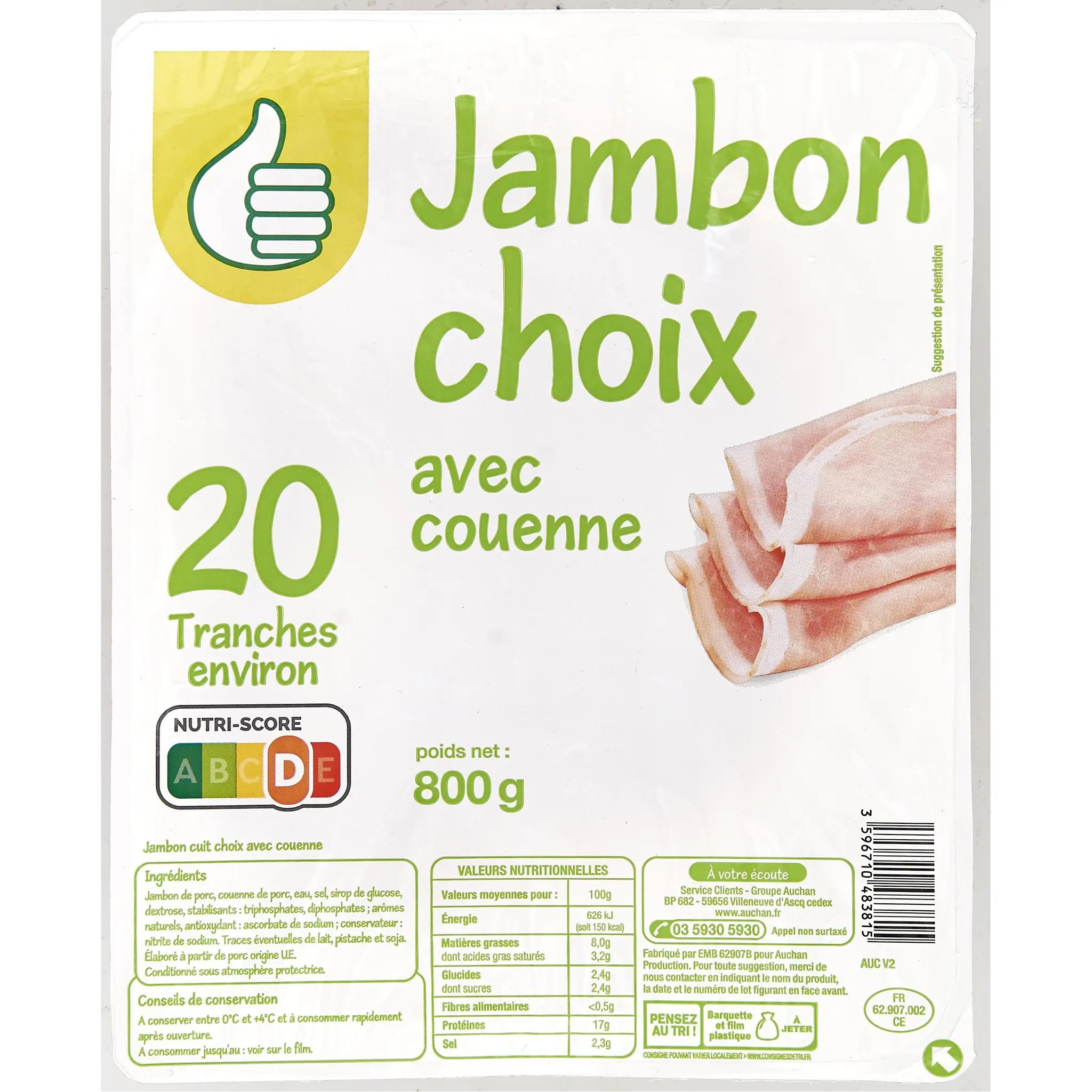POUCE Jambon cuit choix