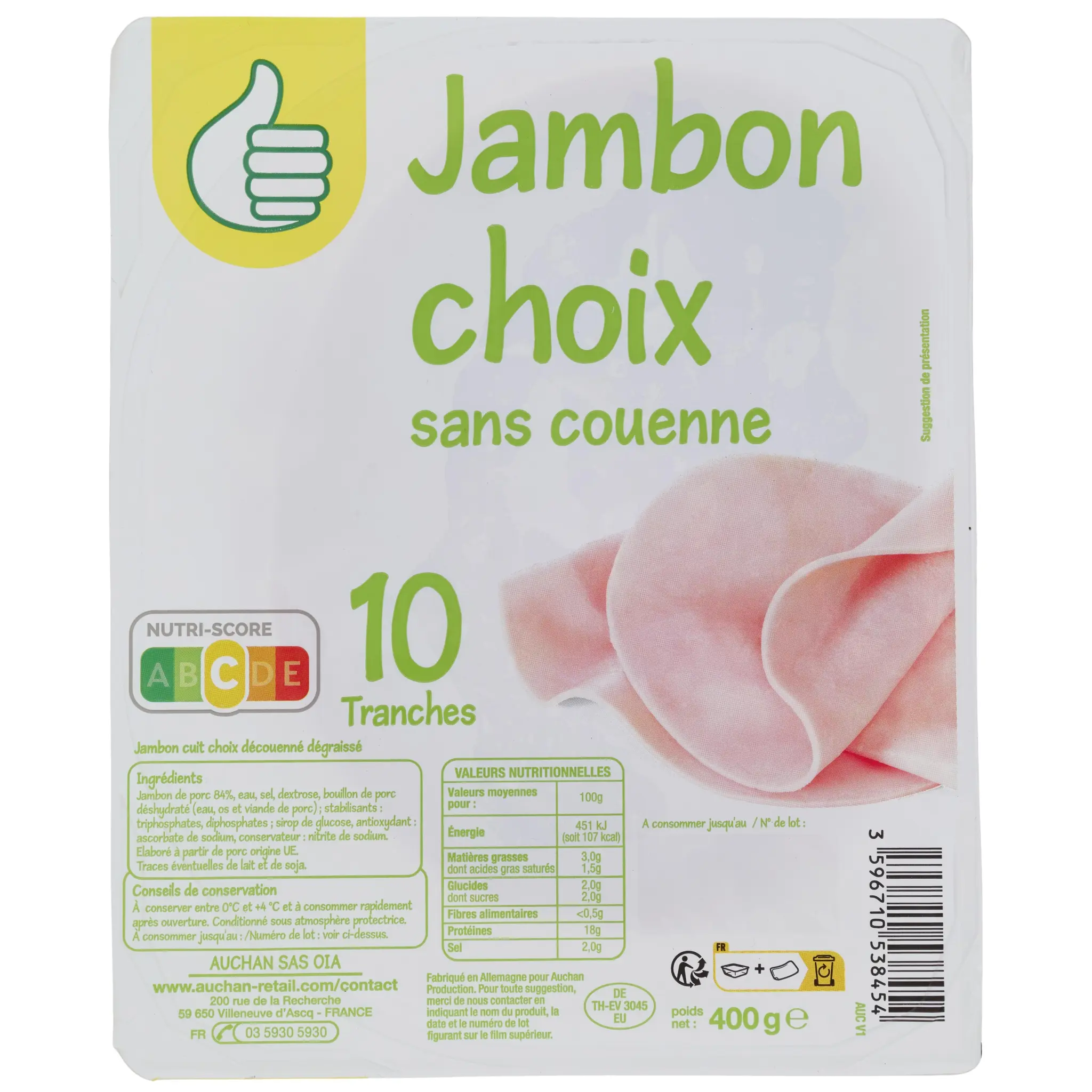 POUCE Jambon choix sans couenne