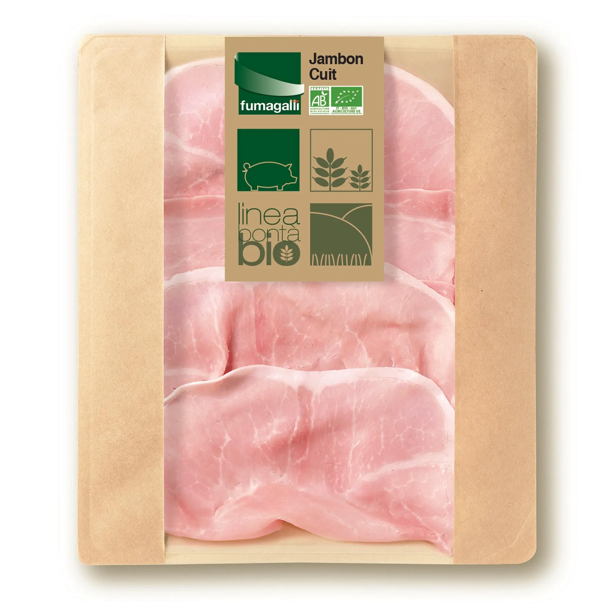 FUMAGALLI Jambon de porc cuit bio
