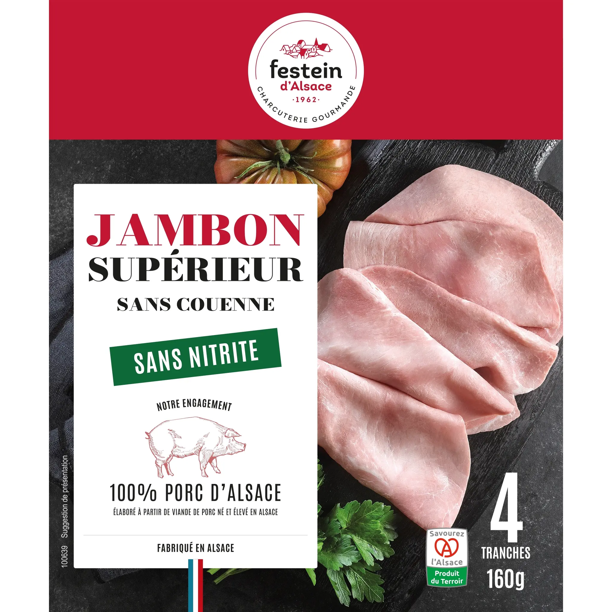 FESTEIN D'ALSACE Jambon cuit supérieur en tranches