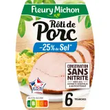 FLEURY MICHON Rôti de porc réduit en sel sans nitrite