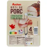 AUCHAN Roti de porc conservation sans nitrite