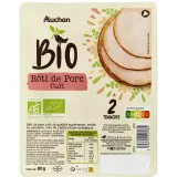 AUCHAN BIO Rôti de porc cuit en tranches