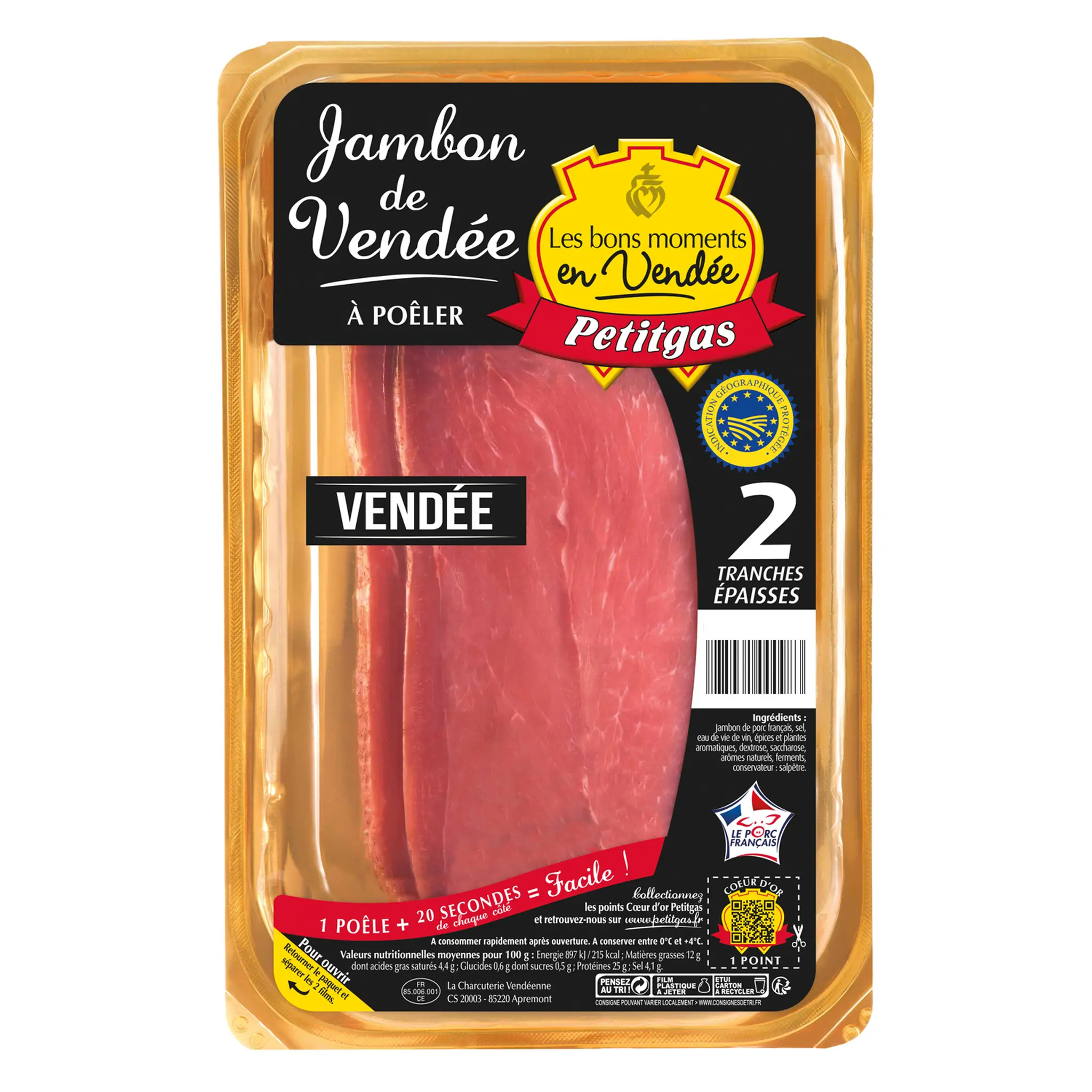 PETITGAS Jambon de Vendée à poêler AOP