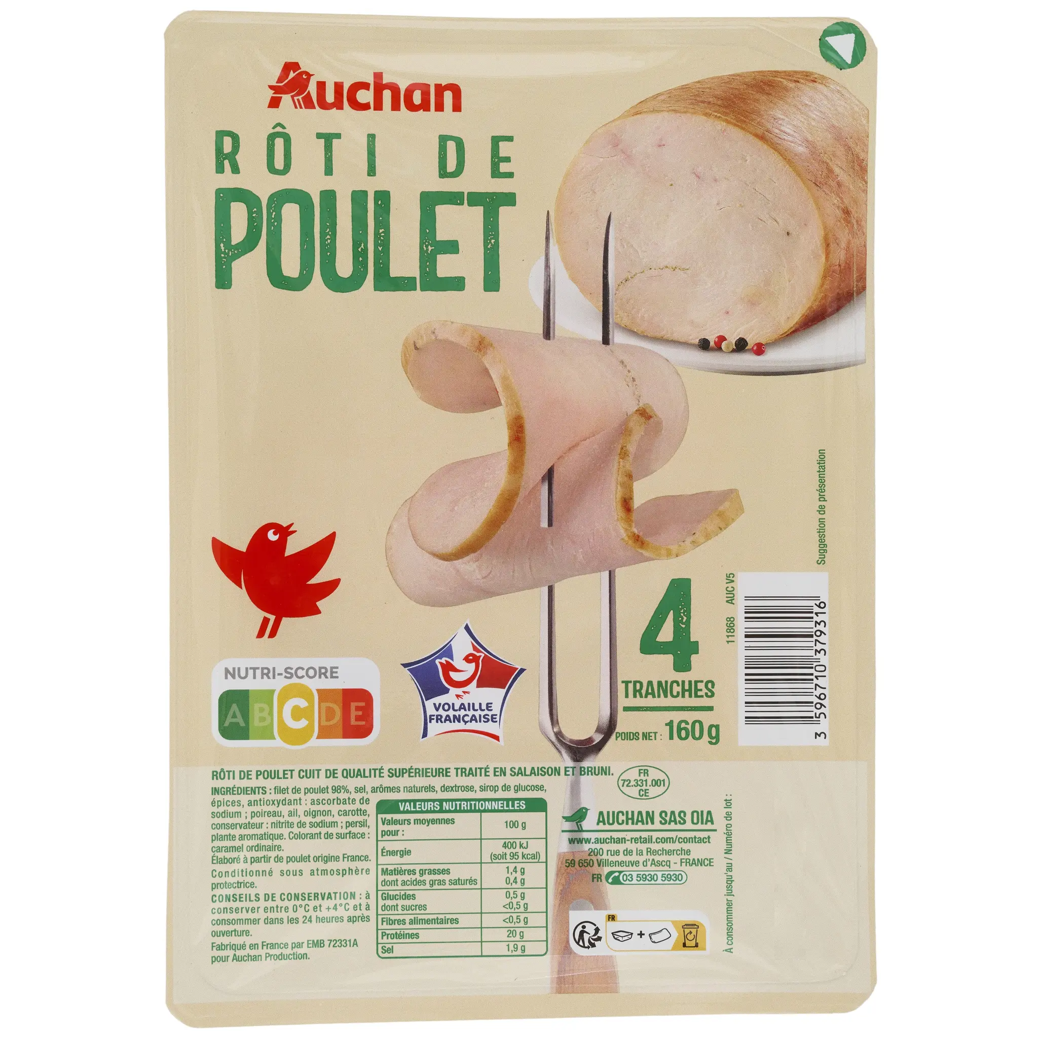 AUCHAN Rôti de Poulet