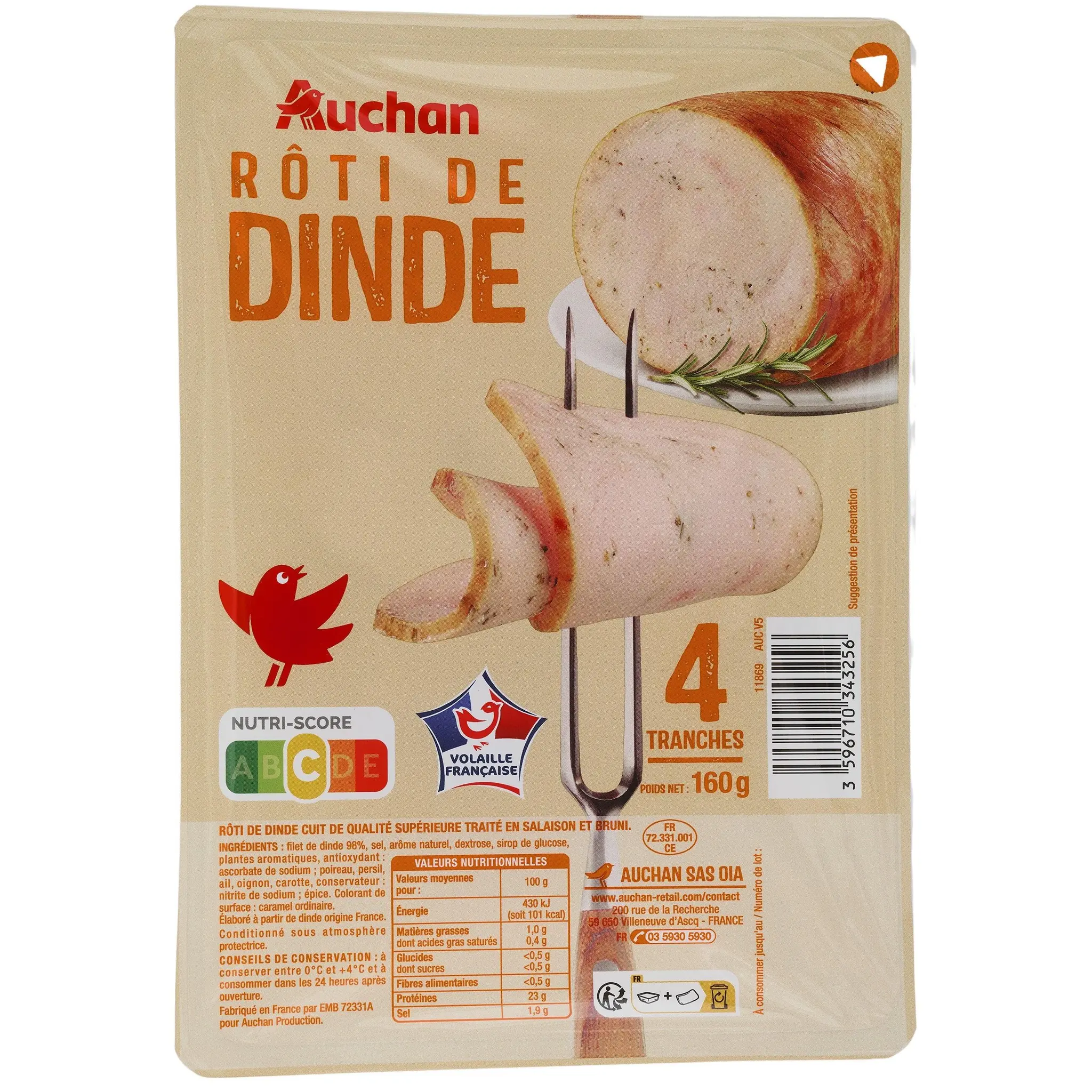 AUCHAN Rôti de dinde