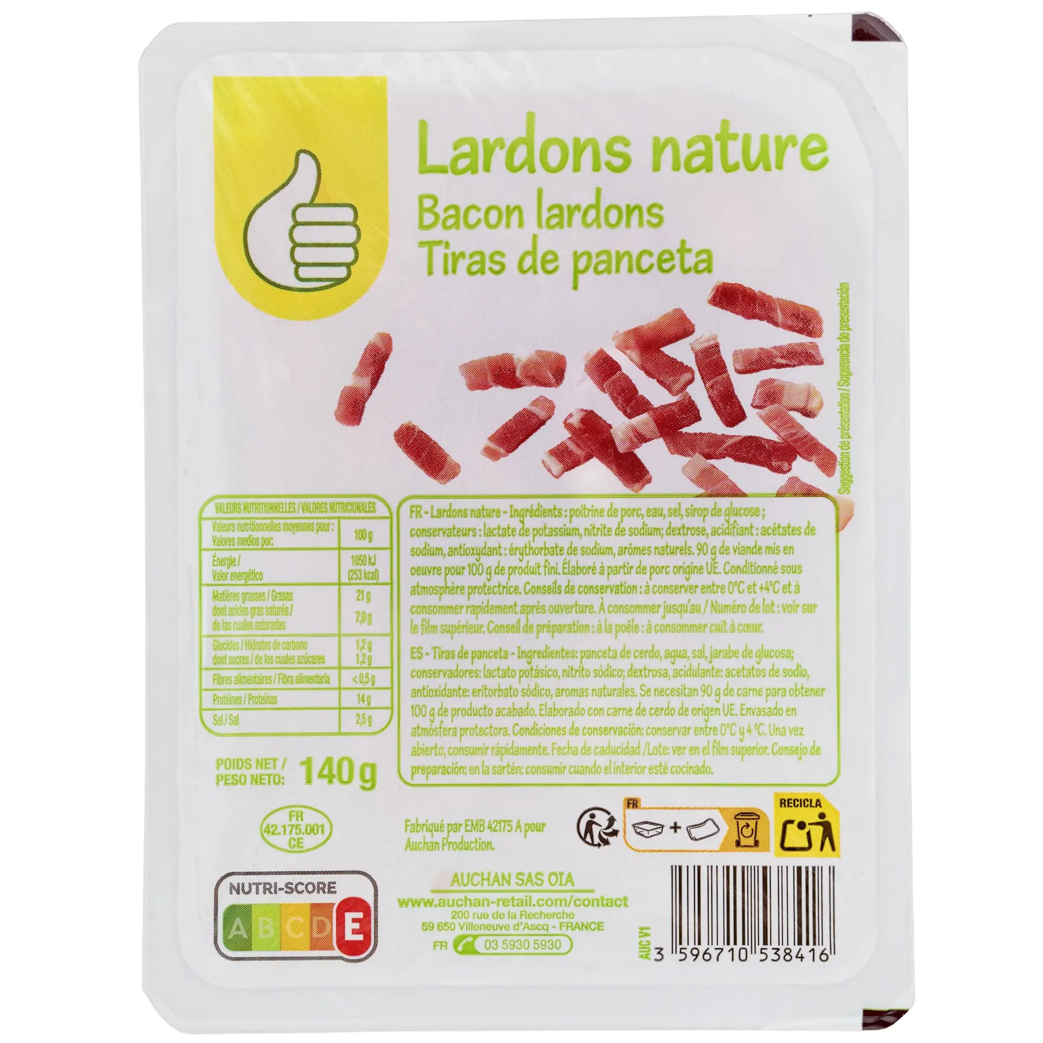 POUCE Lardons nature