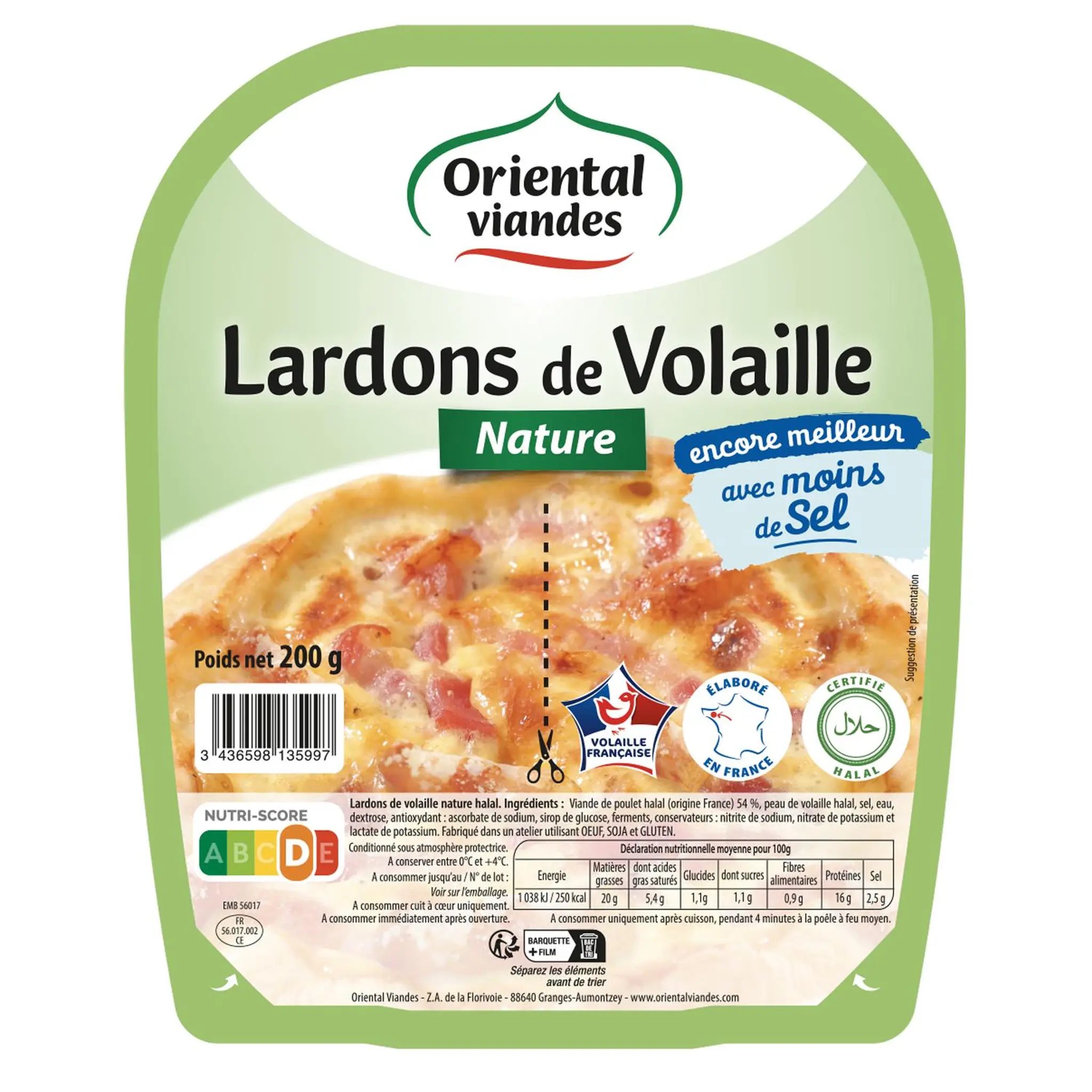 ORIENTAL VIANDES Lardons de volaille nature halal