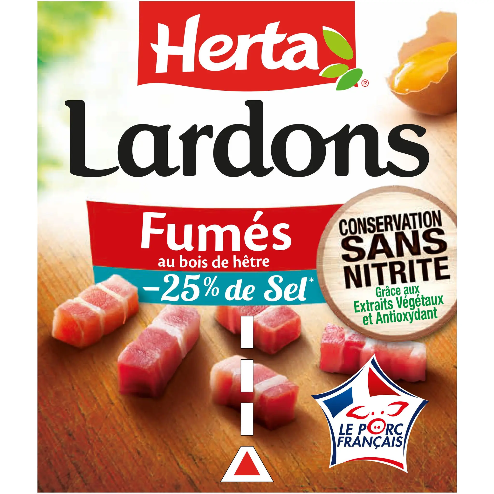 HERTA Lardons fumés -25% de sel sans nitrite