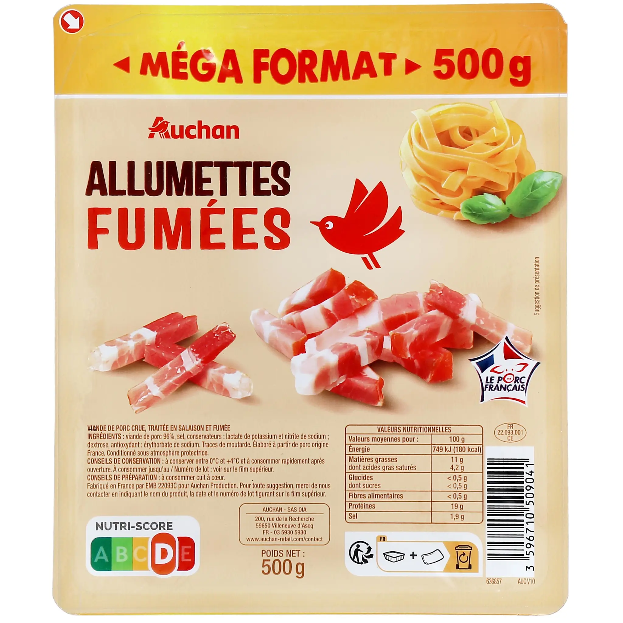 AUCHAN Allumettes fumées