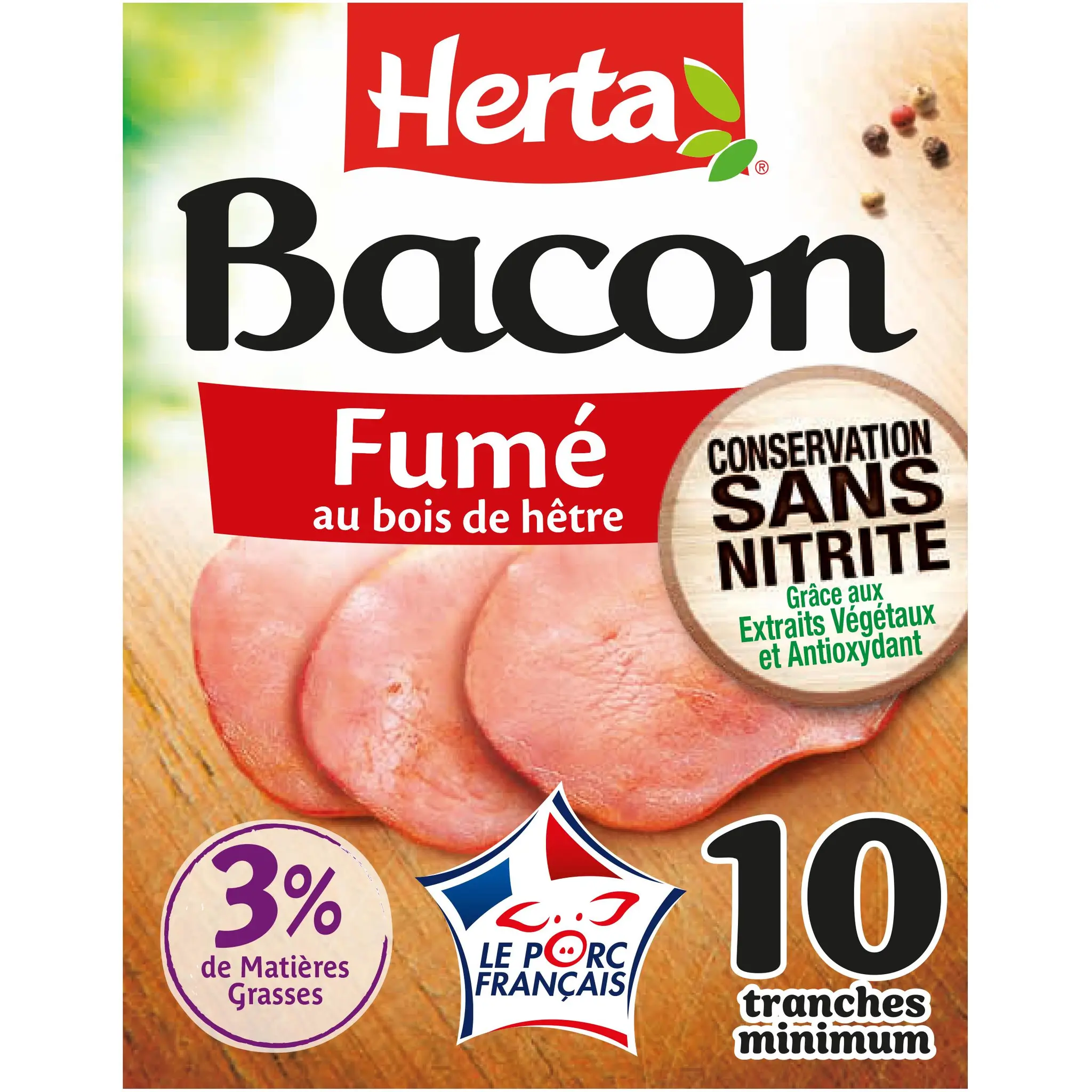 HERTA Bacon fumé sans nitrite