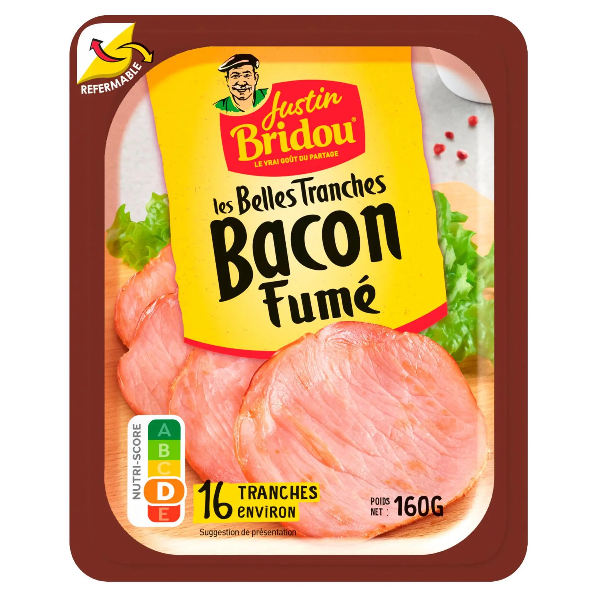 JUSTIN BRIDOU Bacon fumé en tranches