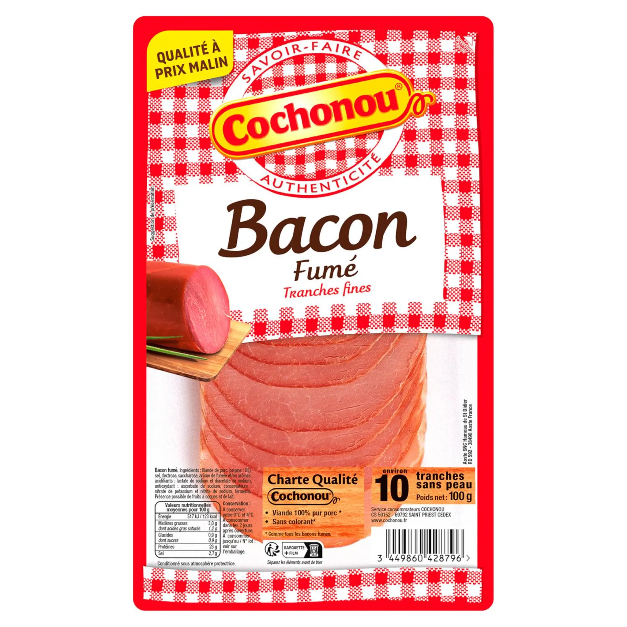 COCHONOU Bacon fumé tranché