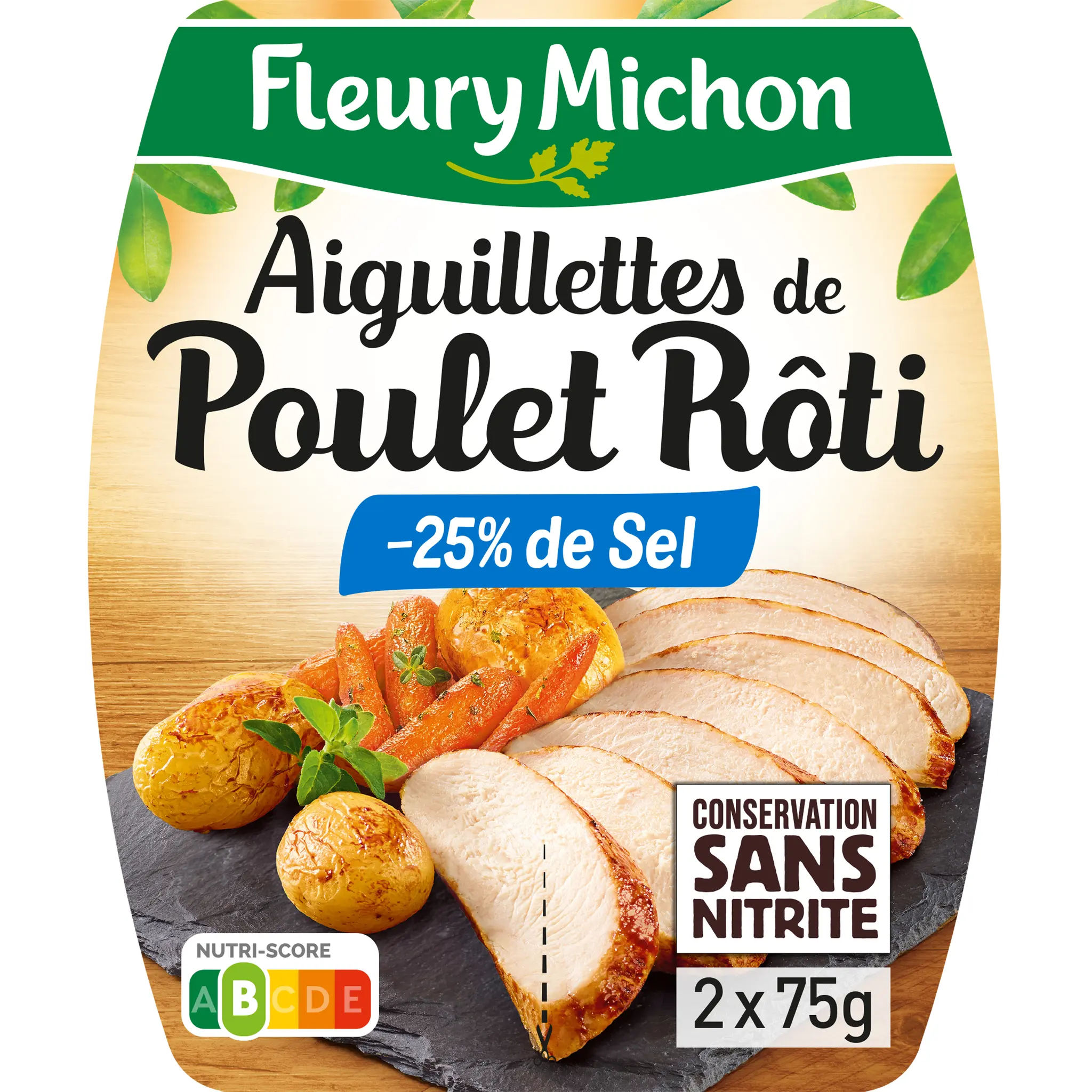 FLEURY MICHON Aiguillettes de poulet rôti réduit en sel sans nitrite