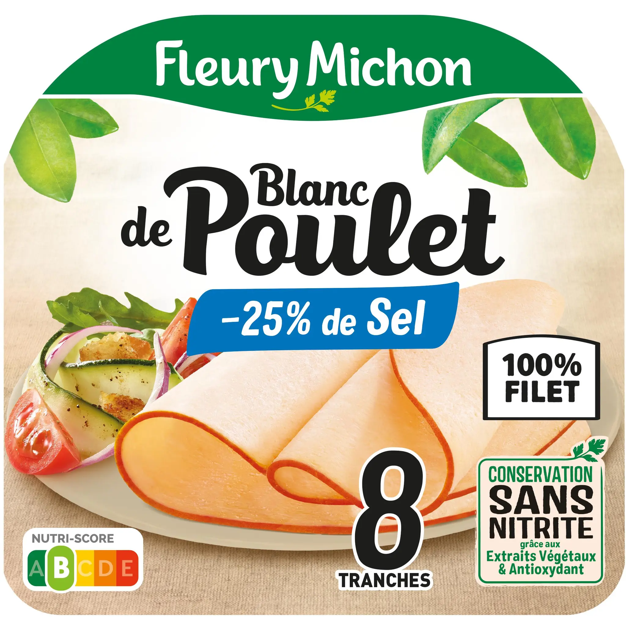 FLEURY MICHON Blanc de poulet doré au four réduit en sel conservation sans nitrites
