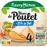 FLEURY MICHON Blanc de poulet réduit en sel conservation sans nitrites