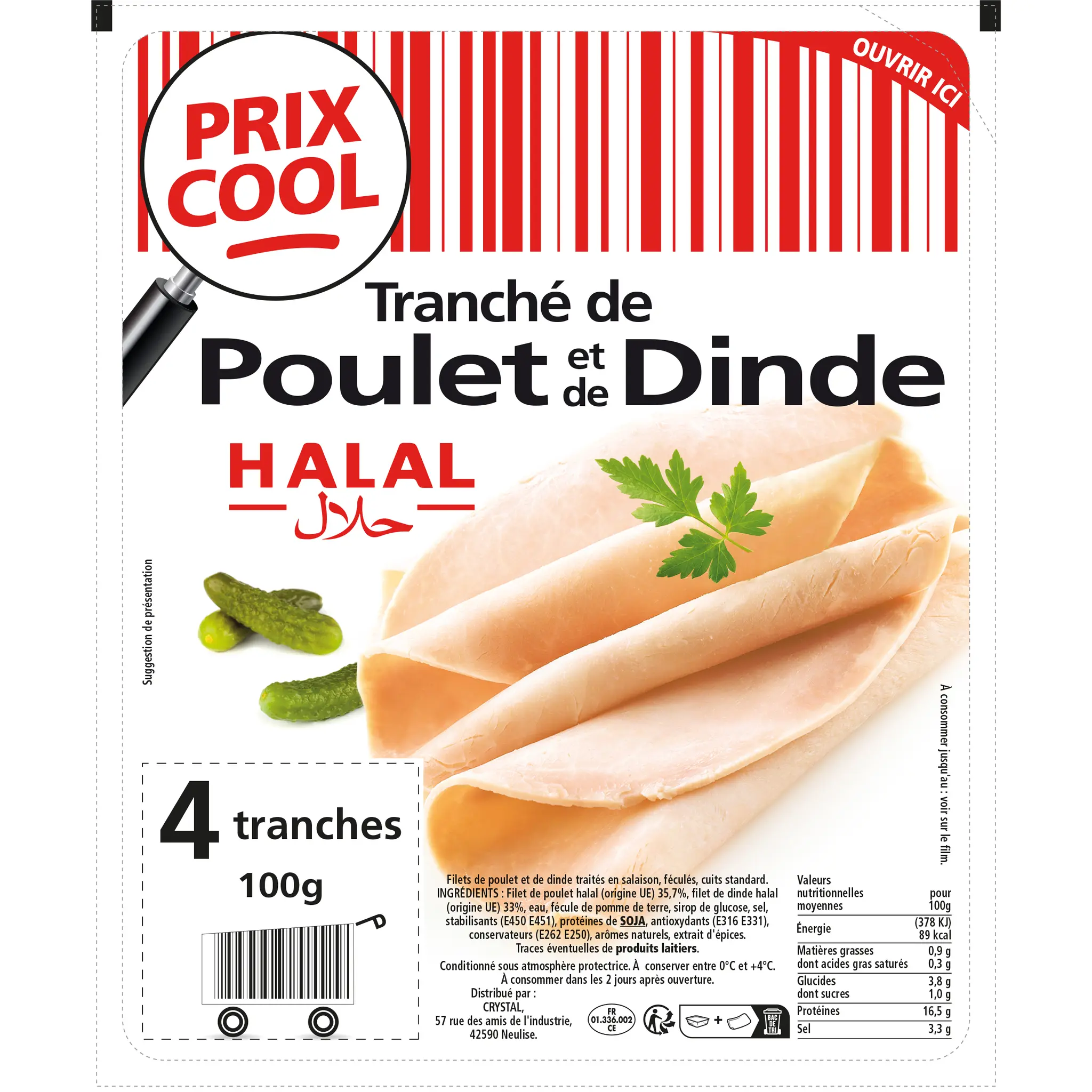 PRIX COOL Tranché de poulet et de dinde halal